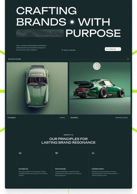 Site vitrine pour une agence de branding